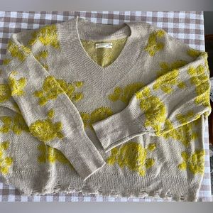 Anthropologie tan/yellow textured sweater